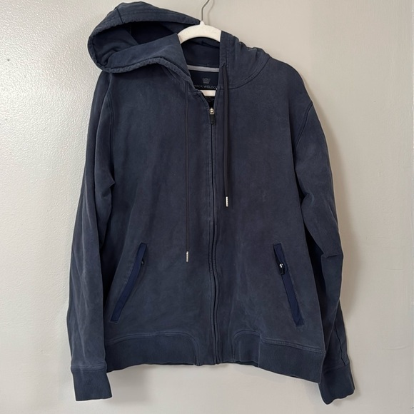 Mack Weldon Ace Full Zip Hoodie Sweatshirt - Steel Blue - Picture 1 of 3